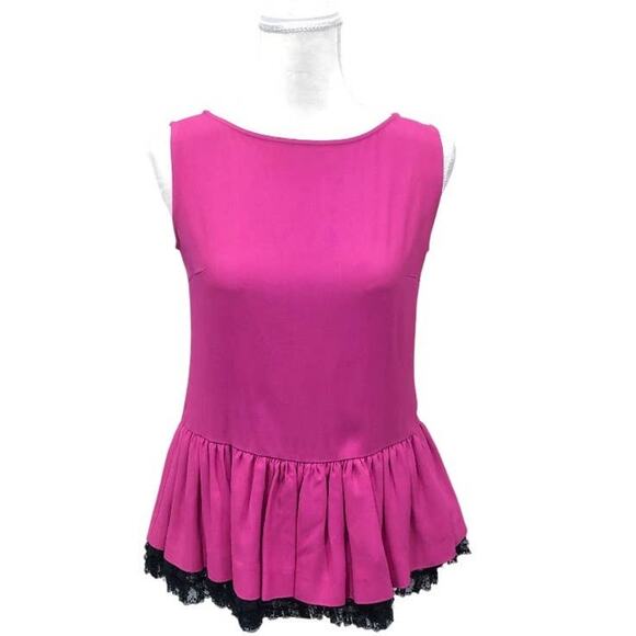 RED Valentino Tops - Red Valentino Pink Peplum Crinoline Blouse